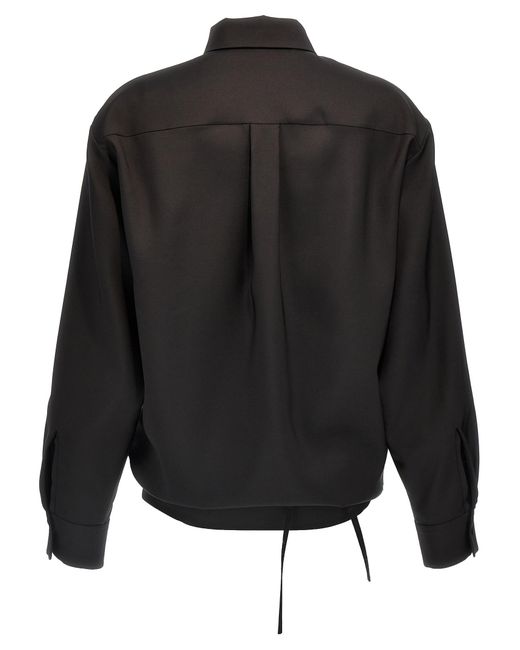 Valentino Garavani Black Techno Light Wool Shirt Shirt, Blouse