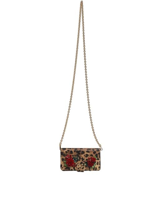 Dolce & Gabbana White Flip Cover Leopard Crystal Iphone X