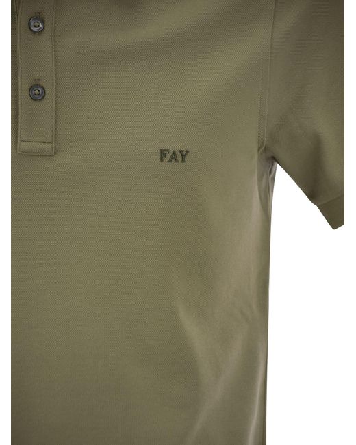 Fay Green Stretch Polo for men