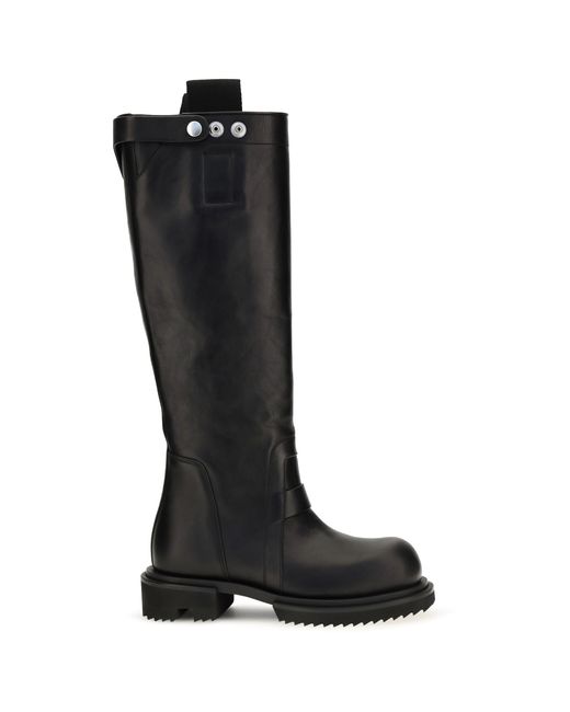 Rick Owens Black Gabe Leather Knee-High Boots