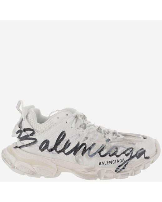 Balenciaga Metallic Sneakers Track Signature Polyurethane Trainers