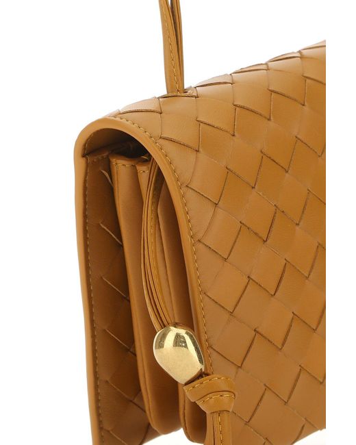 Bottega Veneta Brown Ochre Leather Trio Pouch On Strap Shoulder Bag