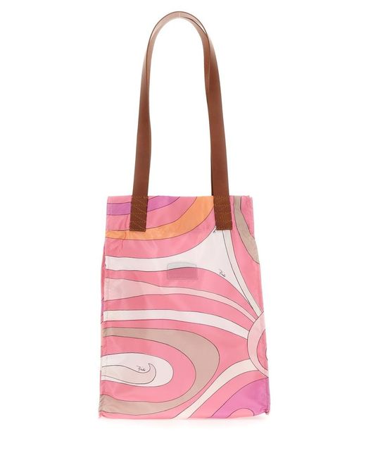 Emilio Pucci Pink Patterned Tote Bag