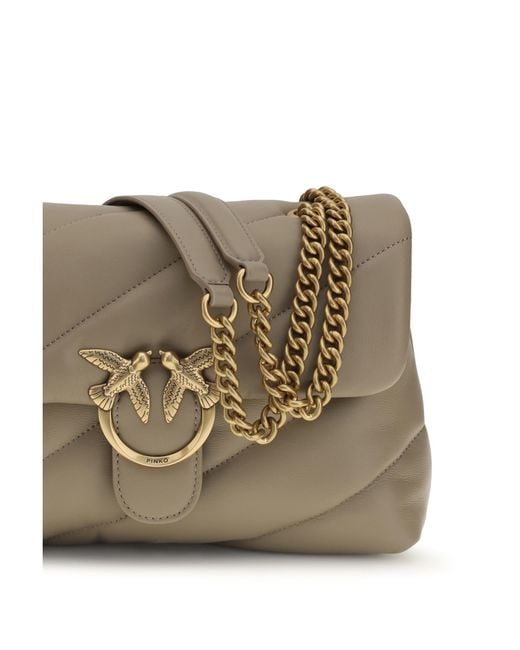 Pinko Natural Leather Shoulder Bag Love Classic Calf