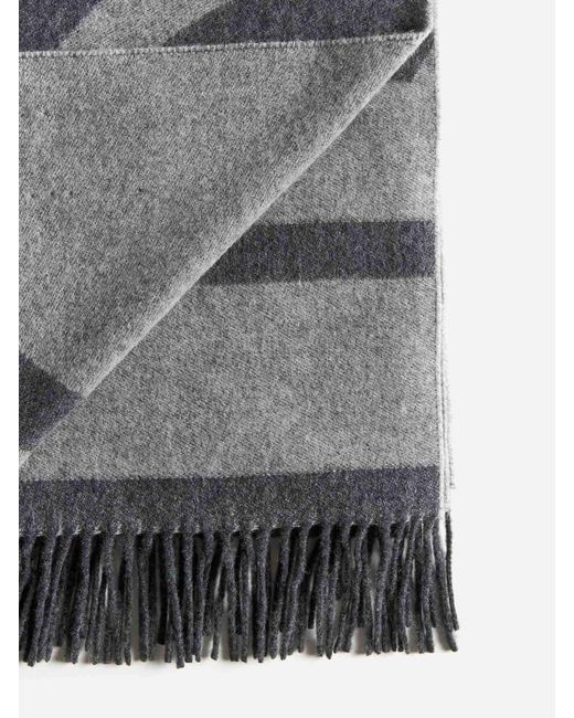 Totême  Gray Monogram Wool Scarf