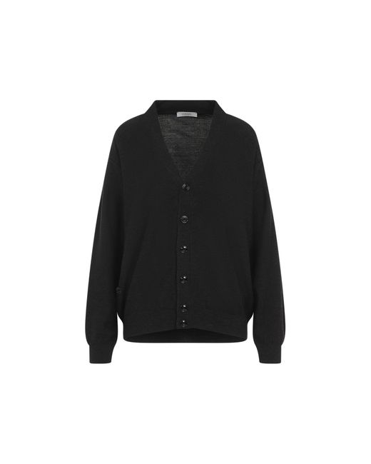 Lemaire Black Convertible Wool Cardigan For All