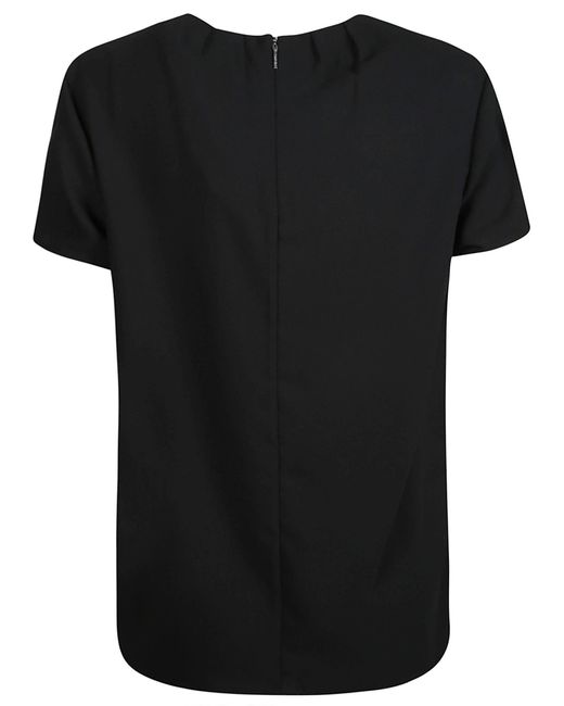 Calvin Klein Black Metal Bar Short-Sleeved Blouse