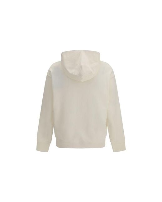 Moncler White Cotton Sweatshirt for men