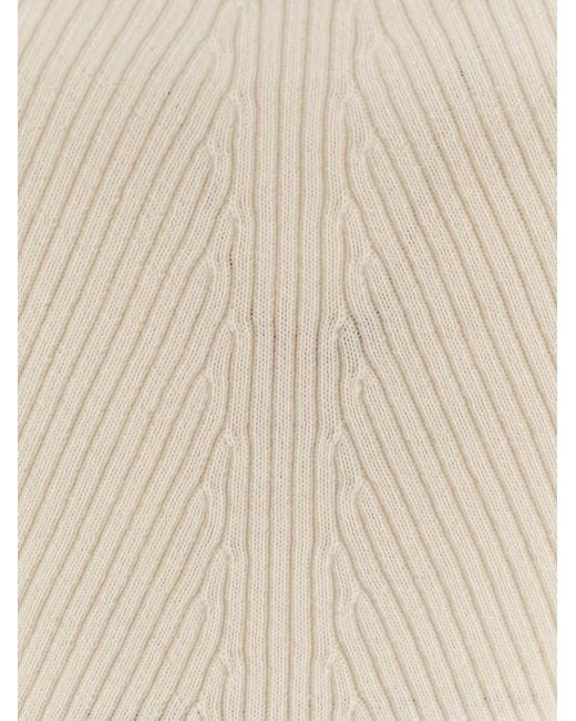 Boss White Foliora Virgin Wool Turtleneck