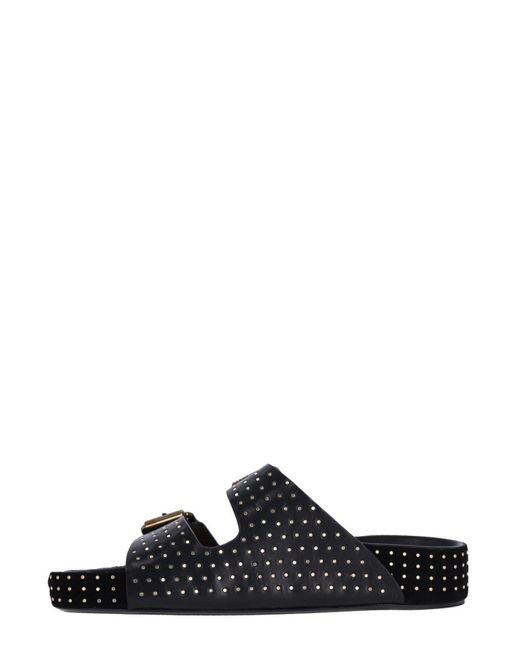 Isabel Marant Black Embellished Slip-on Sandals