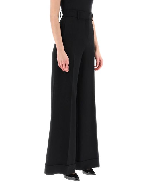 Moschino Black Flared Trousers In Stretch Cady