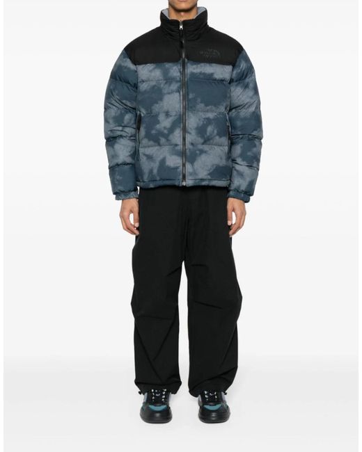 The North Face Blue 92 Crinkle Reversible Nuptse Down Jacket Clothing Coats for men