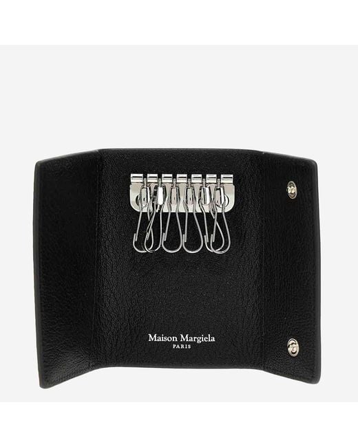 Maison Margiela Black Leather Keyring Wallets & Purses