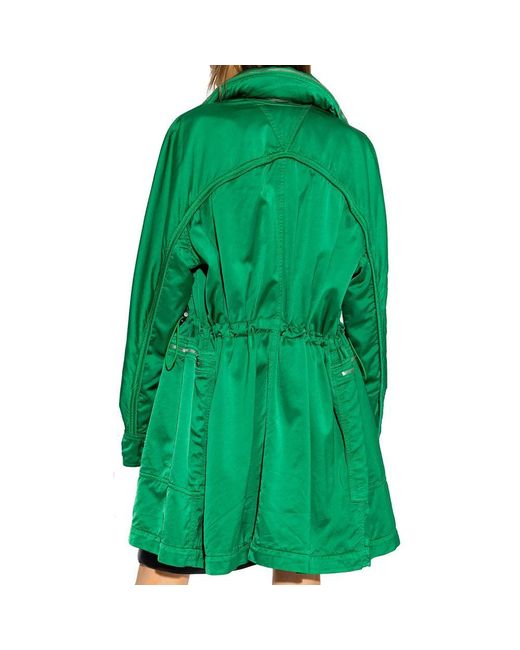 Bottega Veneta Green Satin Parka