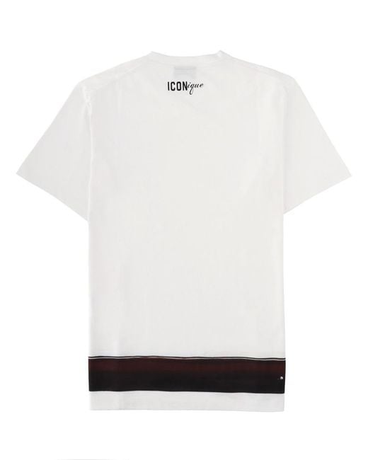 DSquared² White T-Shirt Iconique Cotton T-Shirts for men