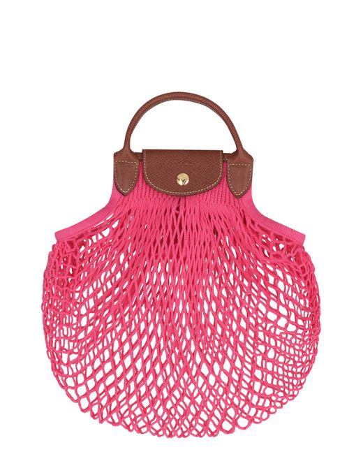 Longchamp Le Pliage Filet Meshknit Bag in Red Lyst