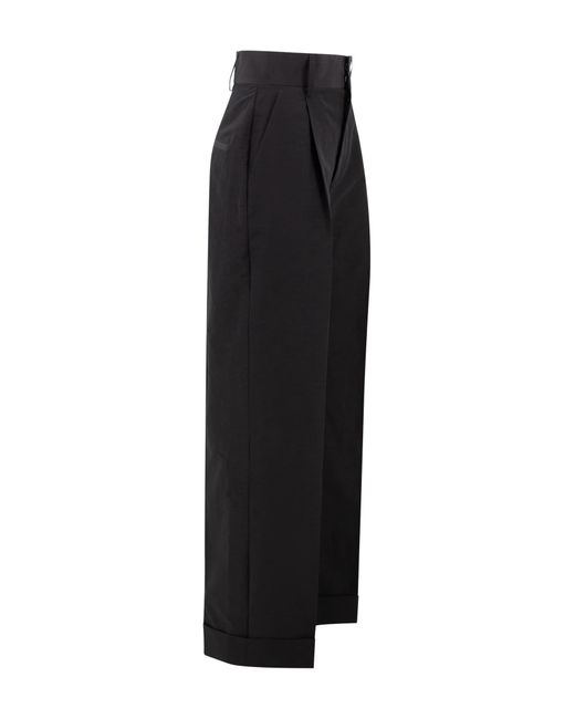 Philosophy Di Lorenzo Serafini Black High-Waisted Technical Cotton Pants