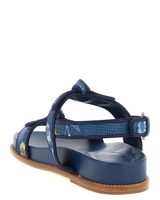 Alexandre Birman Blue A. Birman X Agua 'Grosgrain Raffia Sport' Sandals