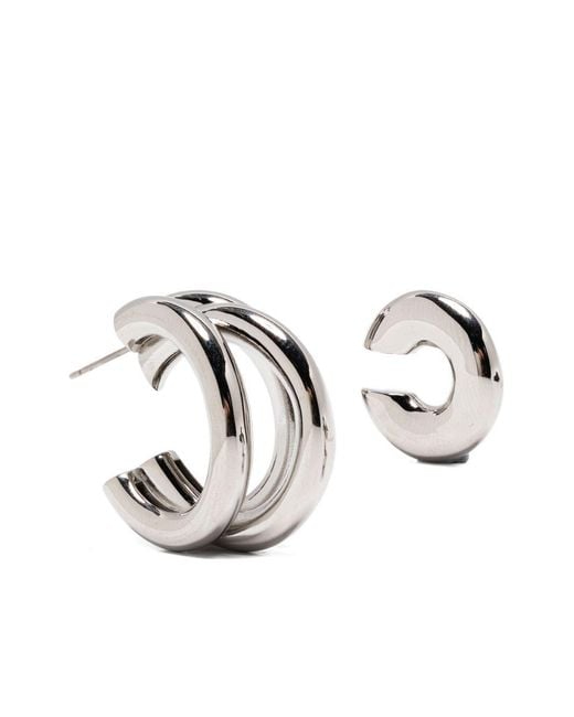 Rabanne Brown Earrings With Half-Circle Silhouette Brass