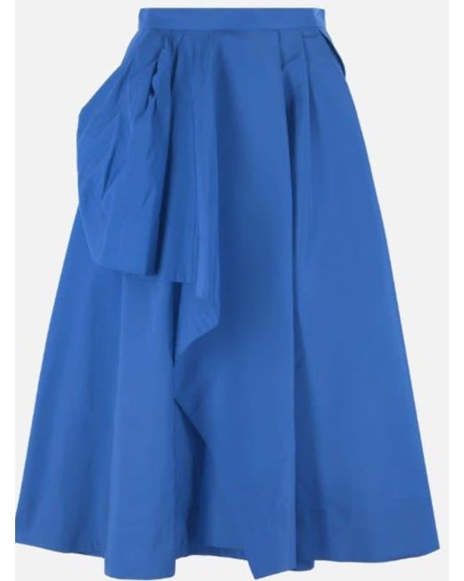 Alexander McQueen Blue Polyfaille Maxi Skirt