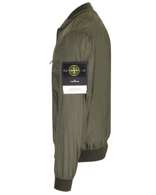 Stone Island Green Crinkle Reps Rny Jacket for men