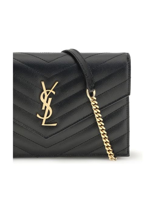 Saint Laurent Black Cassandre Mini Shoulder Bag