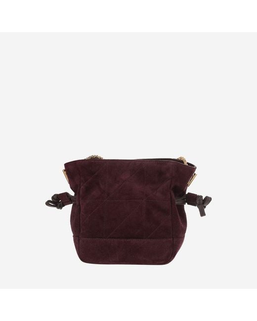 Saint Laurent Purple Suede Shoulder Bag Leather And