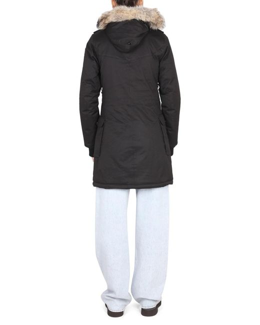 Nobis Black Stylish Parka Jacket With Drawstring Hood