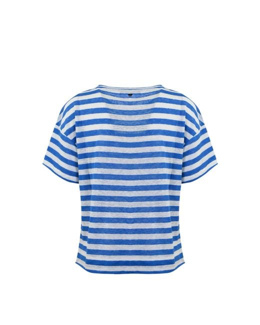 Weekend by Maxmara Falla T-shirt In White Blue Linen