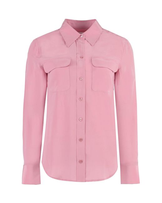 Equipment Pink Silk Shirt