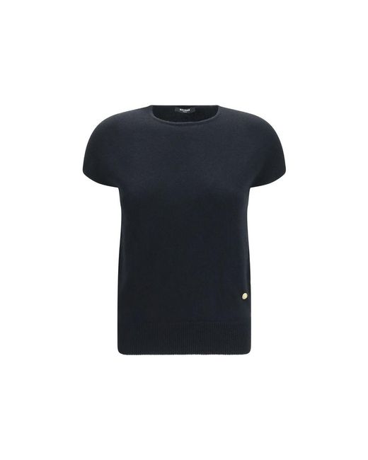 Balmain Black Wool Oves Aries Sleeveles Sweater