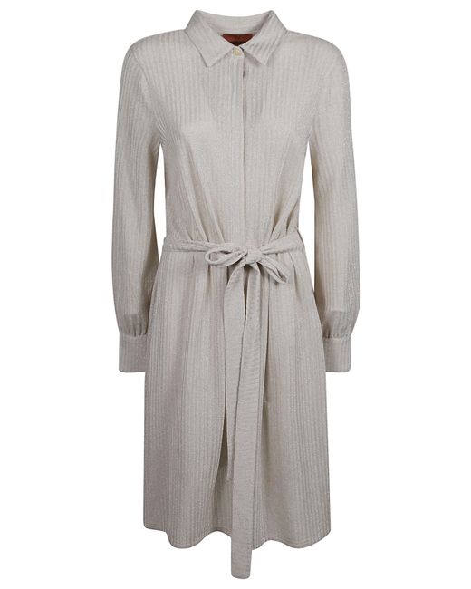 Missoni Gray Belted Coat-Dress