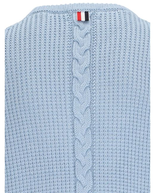 Thom Browne Blue Wool Sweater for men
