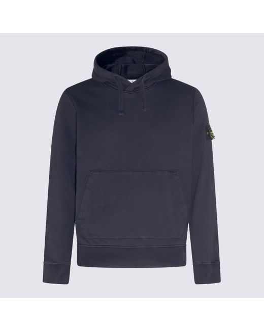 Stone Island Blue Cotton Hoodie Sweatshirt for men