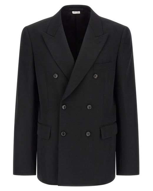 Comme des Garçons Black Double-Breasted Blazer for men