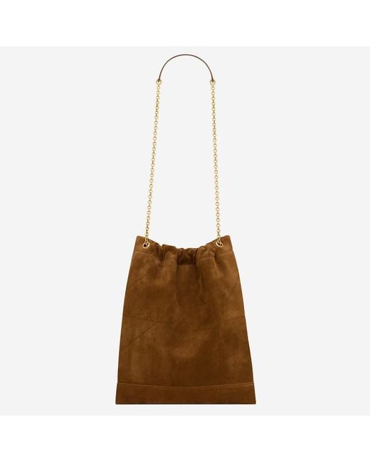 Saint Laurent Brown Jamie Suede Bag Leather Clutch