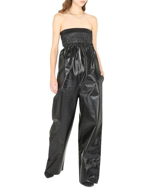 Bottega Veneta Black Leather Jumpsuit Lamb Jumpsuits