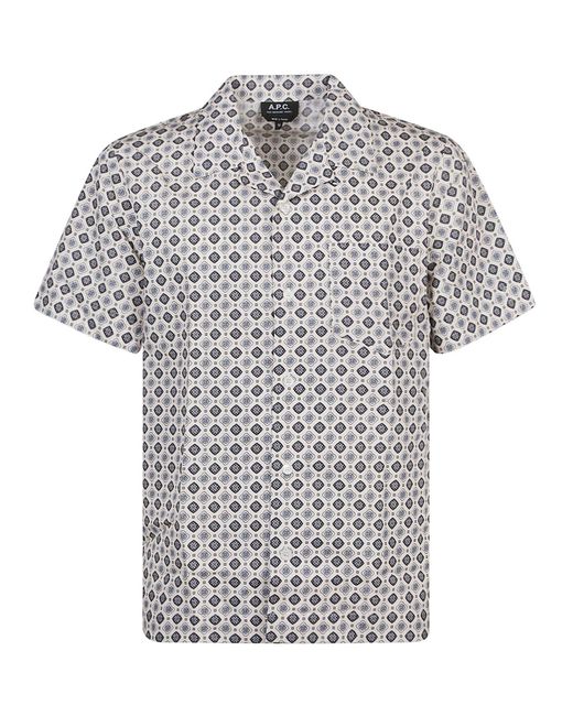 A.P.C. Gray Lloyd Short Sleeve Shirt for men