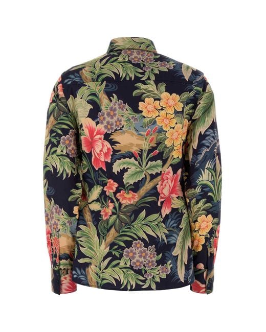 Etro Multicolor Printed Stretch Poplin Shirt