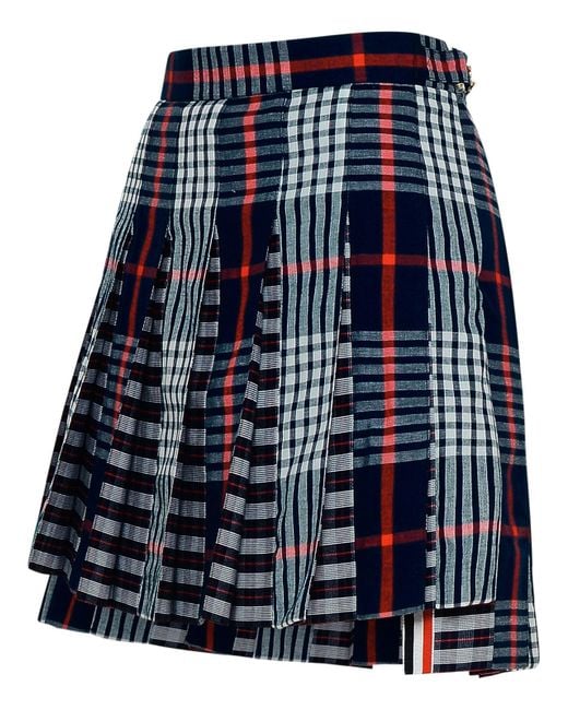 Thom Browne Blue Cotton Skirt