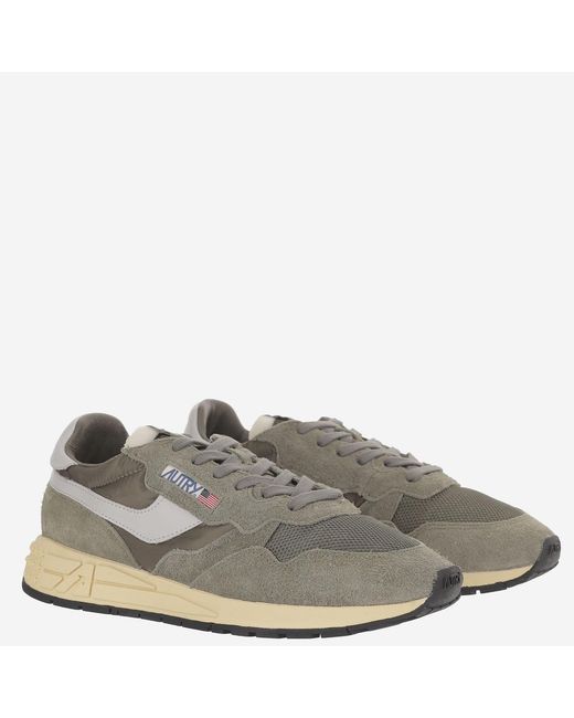 Autry Gray Sneakers Reelwind Low Leather Trainers for men