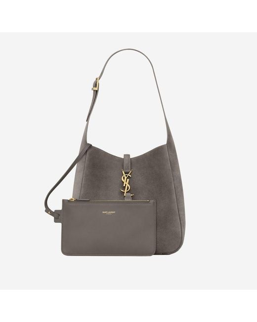Saint Laurent Gray Small And Soft Suede Le 5 À 7 Bag Calf Leather Shoulder