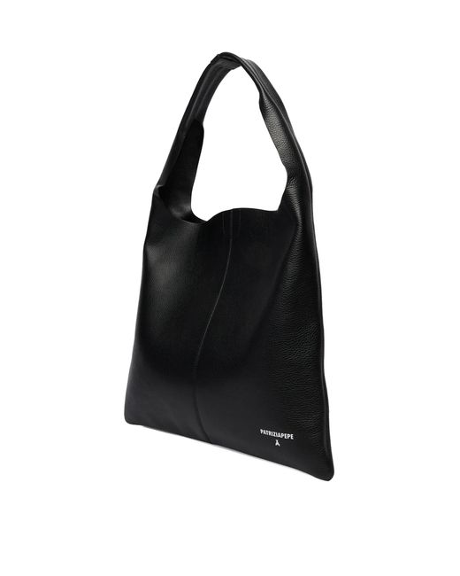 Patrizia Pepe Black Shoulder Bag Urban City Leather