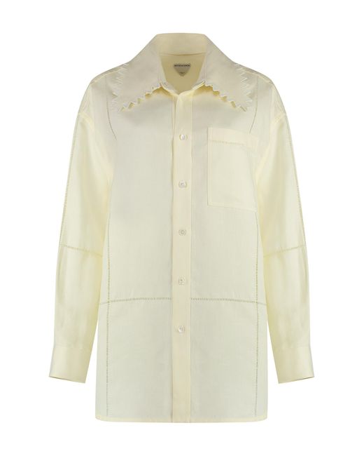 Bottega Veneta White Linen Shirt