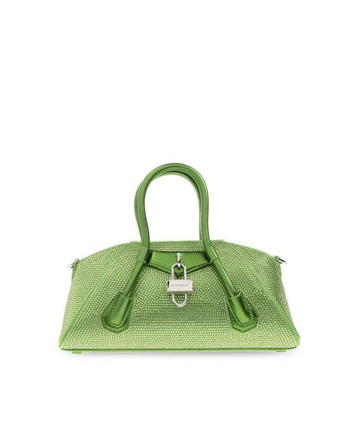 Givenchy Green Antigona Embellished Mini Top Handle Bag