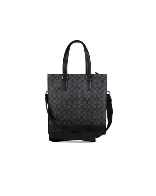 COACH Black Tote Bag- Calf Leather Tote-Bags for men