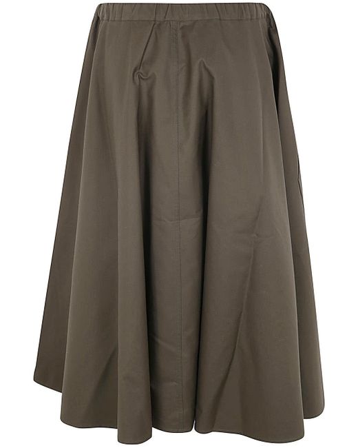 Sofie D'Hoore Brown Wide Midi Skirt With Big Patched Pockets