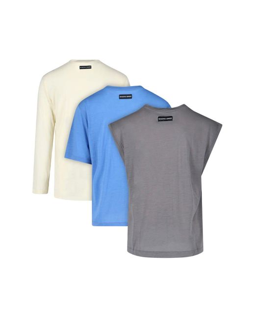 MARINE SERRE Blue Set Of 2 T-Shirts And Tank Top