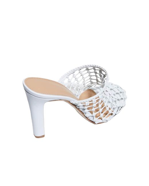 Ferragamo White Ellas High-Heeled Mules