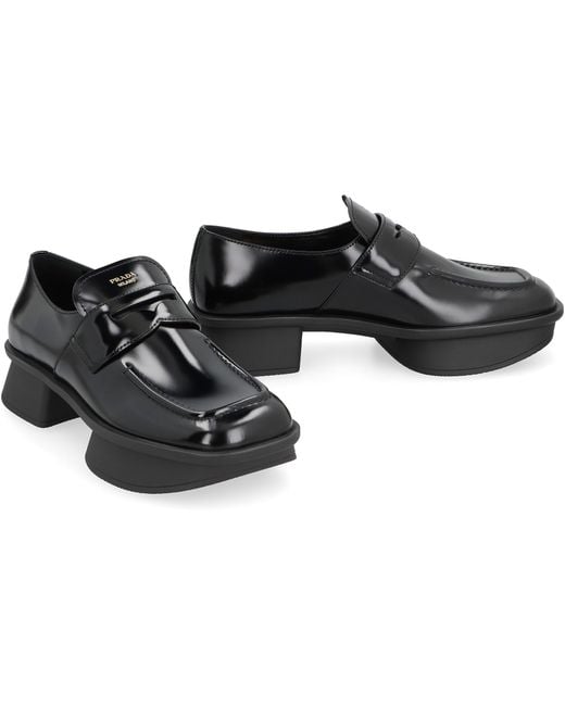 Prada Black Leather Loafers Calf